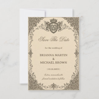 Regal Heraldic Filigree Celtic Save The Date