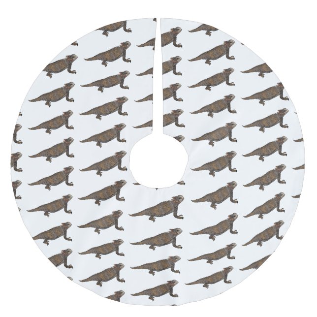 Regal horned lizard cartoon illustration brushed polyester tree skirt (Front)