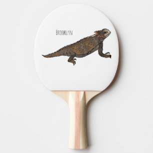 Regal horned lizard cartoon illustration ping pong paddle