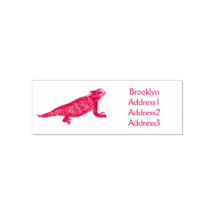 Regal horned lizard cartoon illustration  self-inking stamp