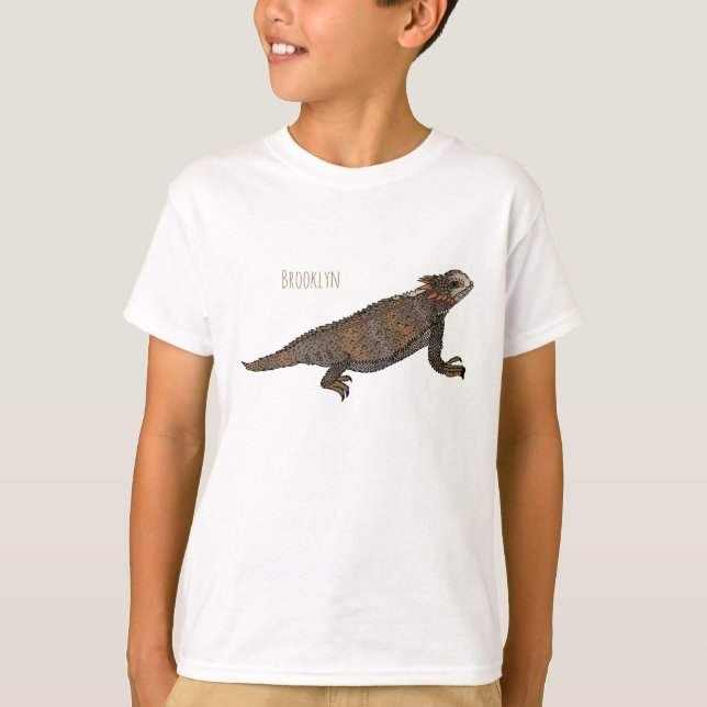 Regal horned lizard cartoon illustration T-Shirt (Front)