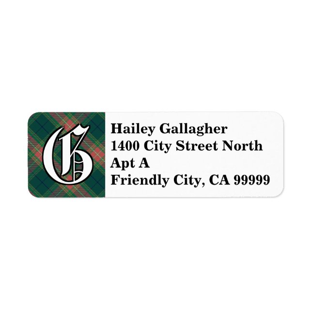 Regal Irish Clan Gallagher Tartan Monogram (Front)