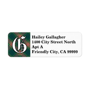 Regal Irish Clan Gallagher Tartan Monogramme