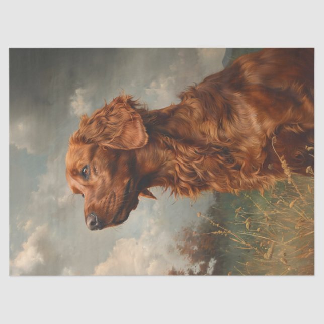 Regal Irish Setter Portrait Decoupage Tissue Paper (Front)