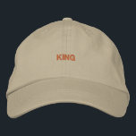 Regal Khaki Cotton Hat with King Embroidery Cap<br><div class="desc">Bold Khaki King Cap: Featuring "King" in standout embroidery,  this khaki cotton hat combines a relaxed look with a touch of regal flair. Perfect for those who want to make a statement with their head wear.</div>