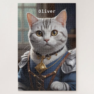 Regal Knight American Shorthair Cat Majestic Jigsaw Puzzle