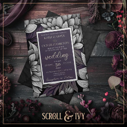 Regal Lilac & Brilliant White Bloom Wedding Invitation