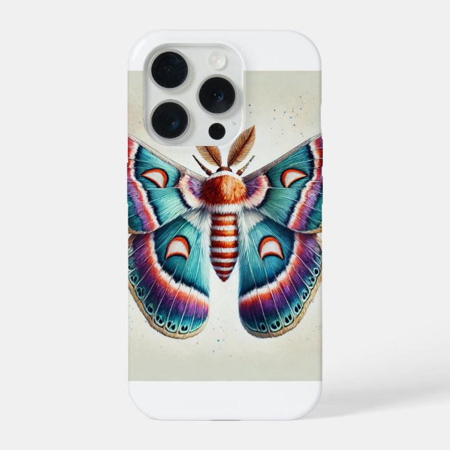 Regal Moth Study 280824IREF215 - Watercolor iPhone Case (Back)