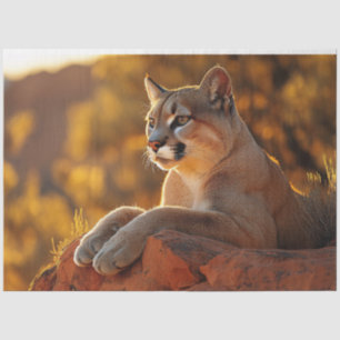 Regal Mountain Lion Scenic Decoupage Tissue Paper