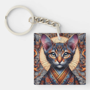 Regal Mythic ornate fantasy feline Planner Keychain