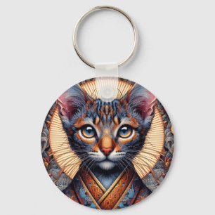 Regal Mythic ornate fantasy feline Planner Keychain
