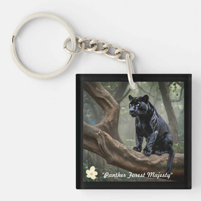 "Regal Panther Pose" Keychain (Front)