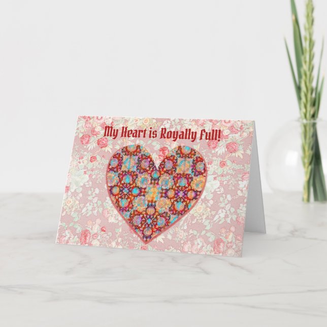 Regal Pattern Love Heart Valentine Card (Front)