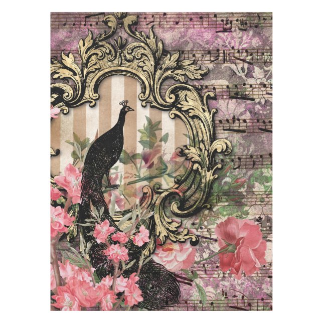 Regal Peacocks Peacock Tablecloth (Front)