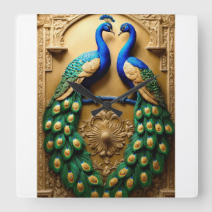 Regal Plumage : Peacock Design Horloge murale - Te