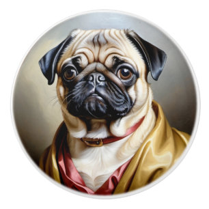 Regal Pug Ceramic Knob
