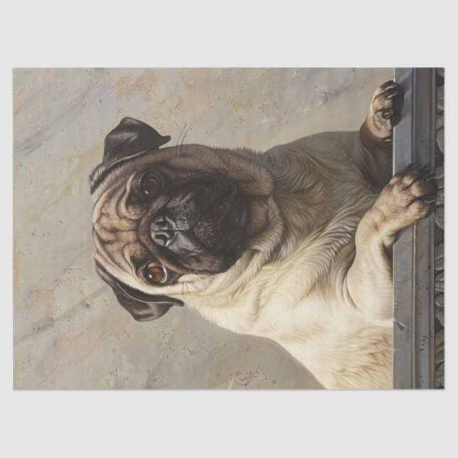 Regal Pug Decoupage Tissue Paper (Front)