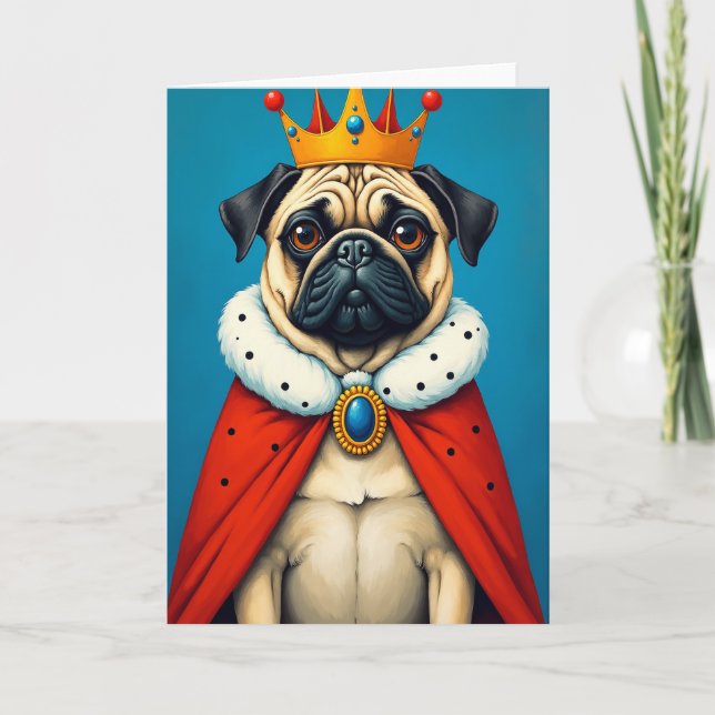 Regal Pug Fathers Day Card (Front)