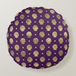 Regal Purple and Gold Shell Round Throw Pillow<br><div class="desc">Regal Purple and Gold Shell Round Throw Pillow</div>