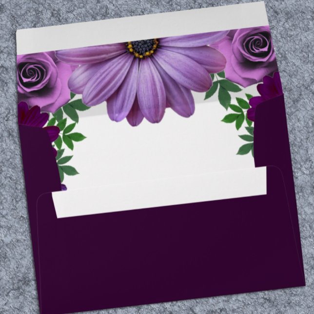 Regal Purple Floral Wedding Envelope (Creator Uploaded)