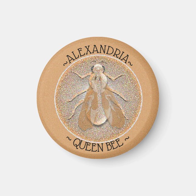 Regal Queen Bee HoneyBee BumbleBee Copper Coin Magnet (Front)