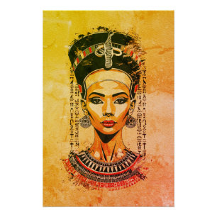 Regal Queen of Egypt – Modern Neo-Pharaoh Art Poster