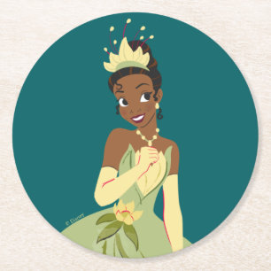 Regal Radiance Princess Tiana Round Paper Coaster