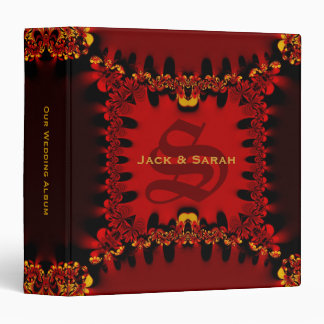 Regal Red Black Gold Lace Wedding Album Binder