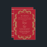 Regal Red & Gold Indian Style Wedding Invitation<br><div class="desc">Indian Style Wedding Invitation.  Red and Gold.   Elegant and Regal.</div>