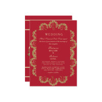 Regal Red & Gold Indian Style Wedding Invitation