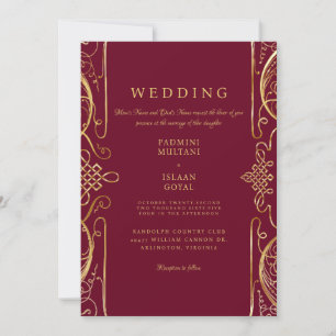 Regal Red Indian Style Faire-part de mariage