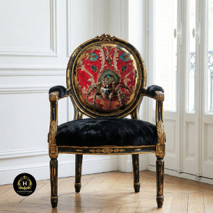 Regal Red Vintage Floral Crowned Spider Art Tissue Paper