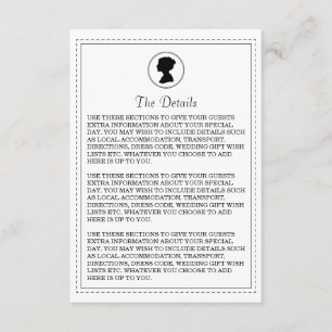 Regal Regency Wedding Details Card