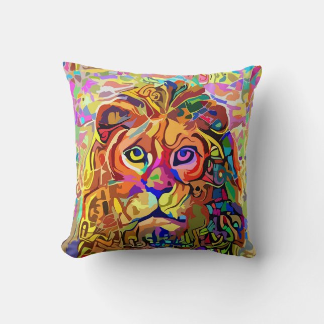 Regal Roar Throw Pillow (Front)
