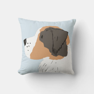 Regal Saint Bernard with customizable text Throw P Throw Pillow