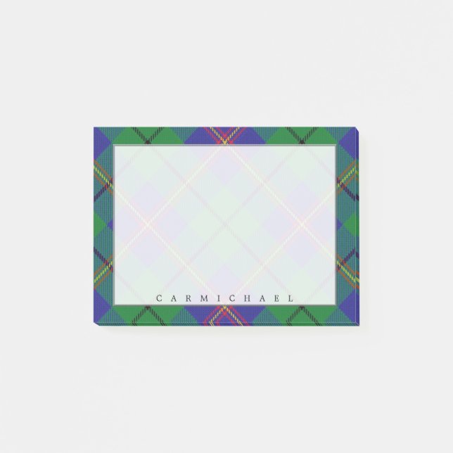 Regal Scottish Clan Carmichael Tartan Post-it Notes (Front)