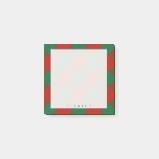 Regal Scottish Clan Erskine Tartan Post-it Notes (Front)