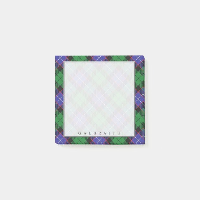 Regal Scottish Clan Galbraith Tartan Post-it Notes (Front)