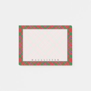 Regal Scottish Clan MacAlister Tartan Post-it Notes