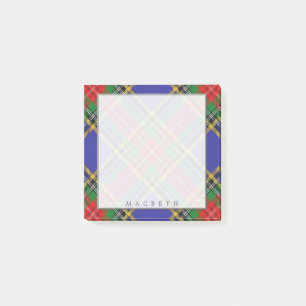Regal Scottish Clan MacBeth Tartan Post-it Notes