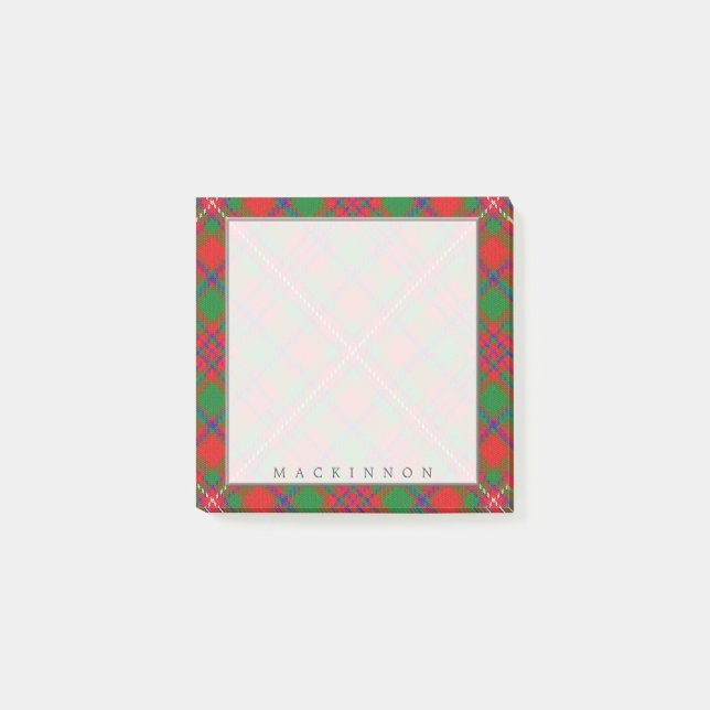 Regal Scottish Clan MacKinnon Tartan Post-it Notes (Front)