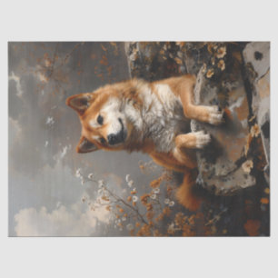 Regal Shiba Inu Decoupage Tissue Paper