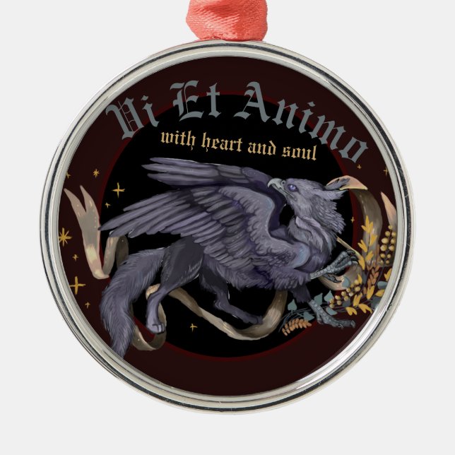 Regal Silver Gryphon Ornament (Front)