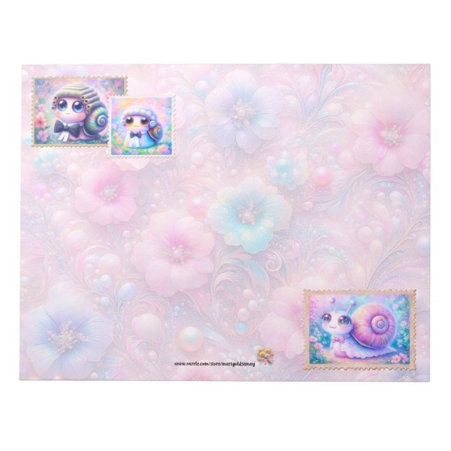 Regal Snail Stamp Notepad (Front)