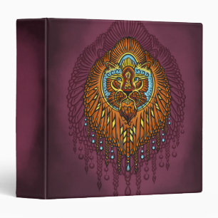 Regal Spirit Lion Ornate Tribal Mandala Roar Binder