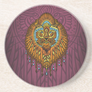 Regal Spirit Lion Ornate Tribal Mandala Roar Coaster