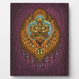 Regal Spirit Lion   Ornate Tribal Mandala Roar Plaque
