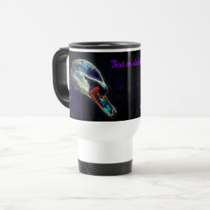 Regal Swan Abstract Art Personalized Travel Mug