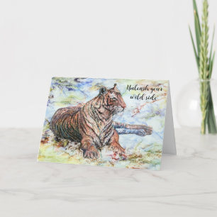 Regal Tiger Colourful Swirls Retirement Card