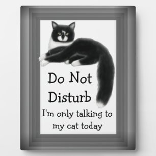 Regal Tuxedo Cat Customizable Sign Plaque